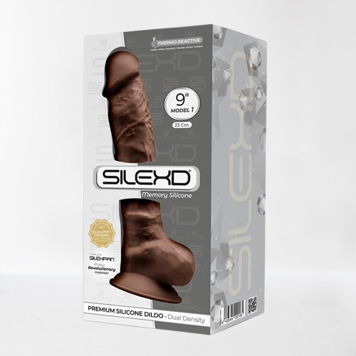 Silexd dildo hiper realista "Dual Density" 23 cm marrón