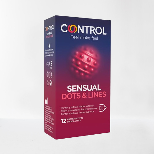 Control preservativos "Sensual dots & lines" regular (12u)