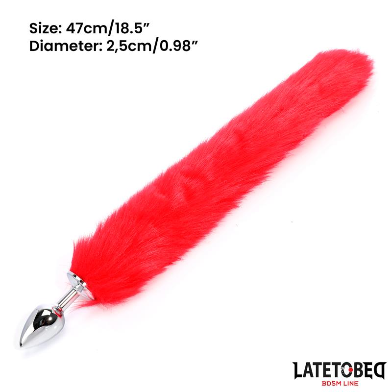 LateToBed "BDSM Line" plug anal con cola rojo 40 cm