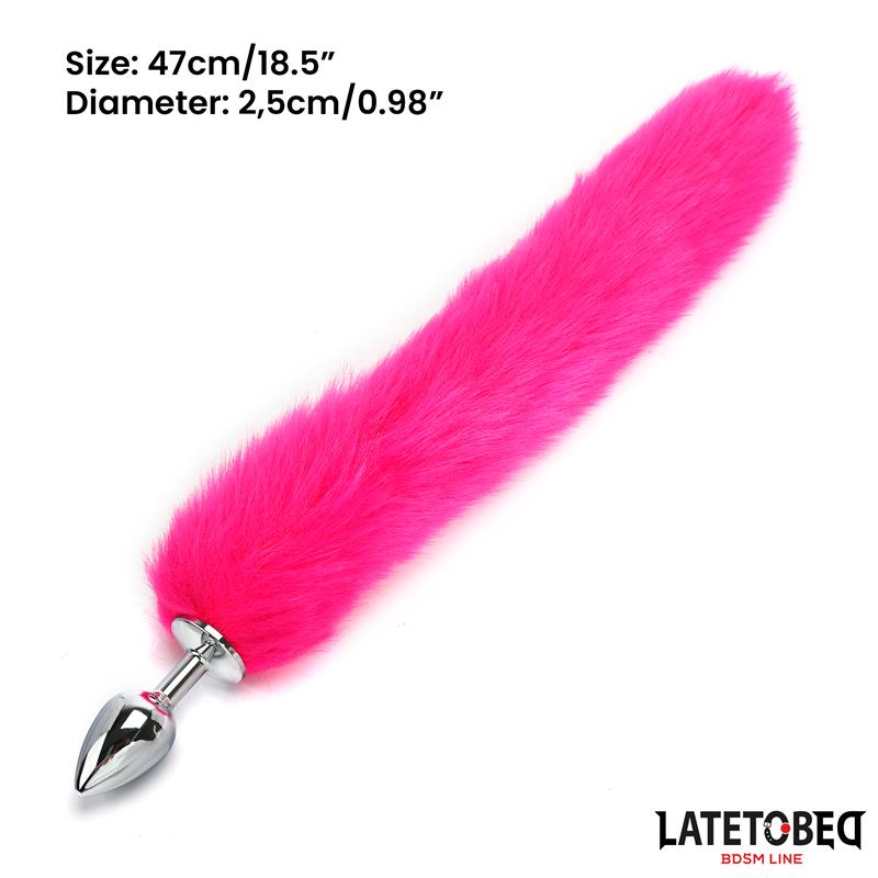 LateToBed "BDSM Line" plug anal con cola hot pink 40 cm