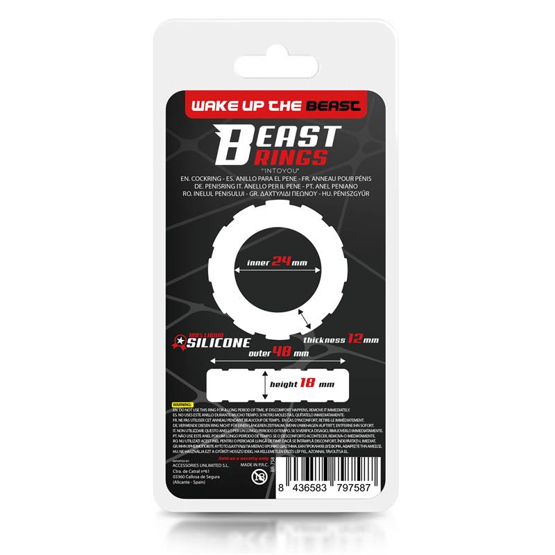 Beast Ring anillo para pene de silicona líquida con diseño poligonal 2.4 cm