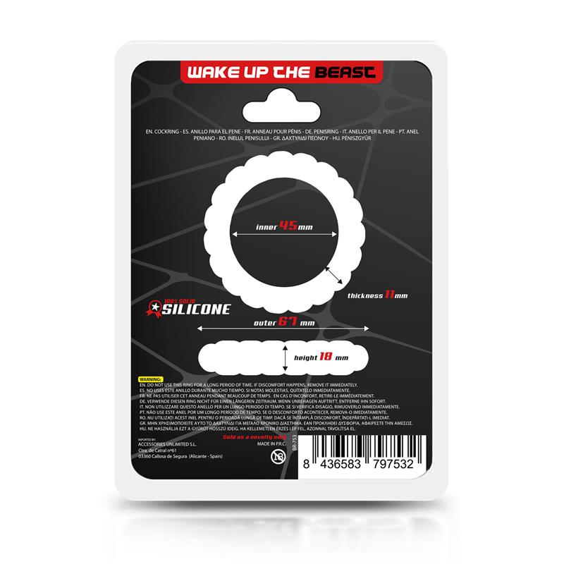 Beast Ring anillo para pene de silicona sólida con diseño nube 4.5 cm