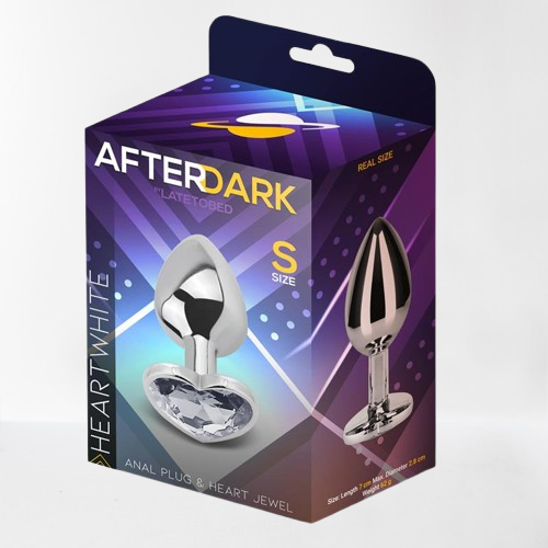 LateToBed Afterdark plug anal con joya blanca forma corazón talla S