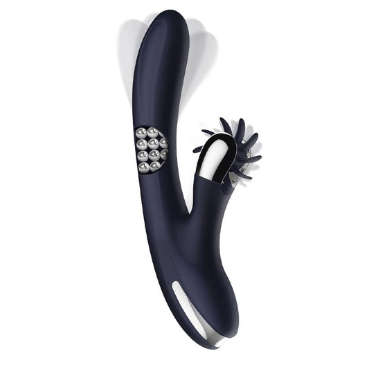 Intoyou vibrador con lengua rotadora y bolas internas "Royalspace" azul