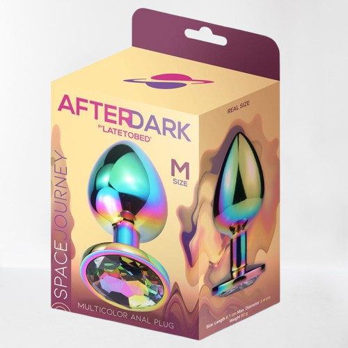 LateToBed Afterdark plug anal con joya multicolor "Space Journey" talla M