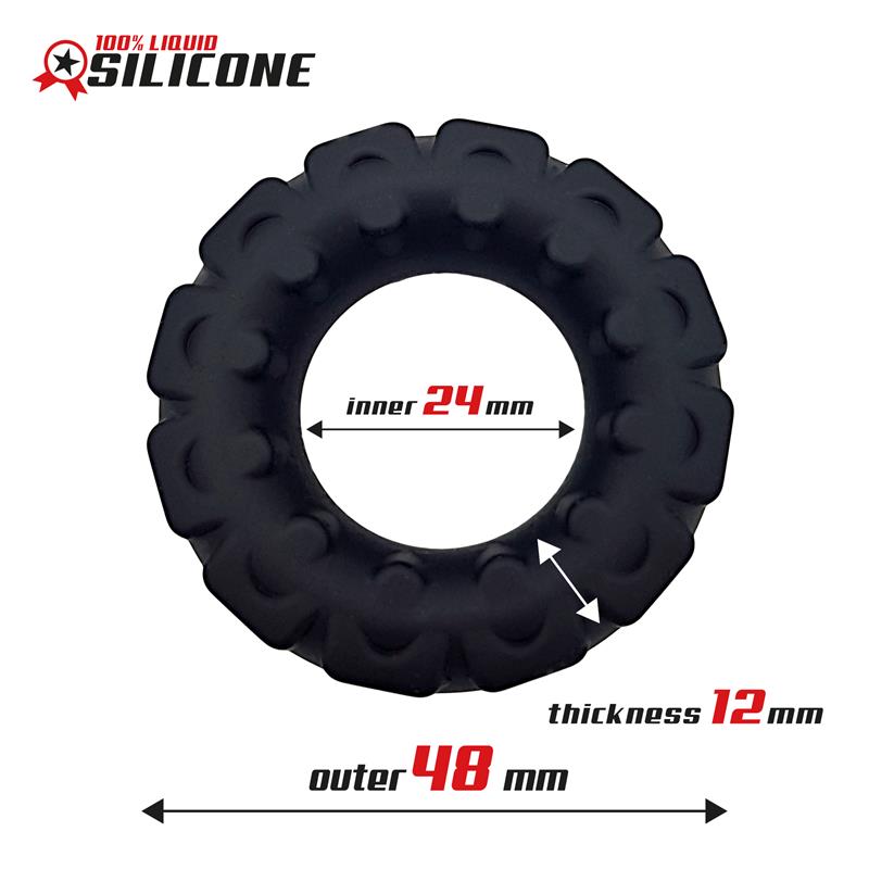 Beast Ring anillo para pene de silicona líquida con diseño poligonal 2.4 cm