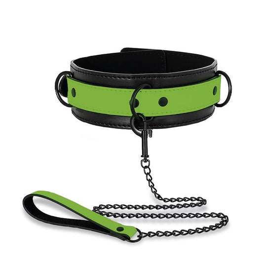 Intoyou "Shining Line" collar con correa (brilla en la oscuridad)