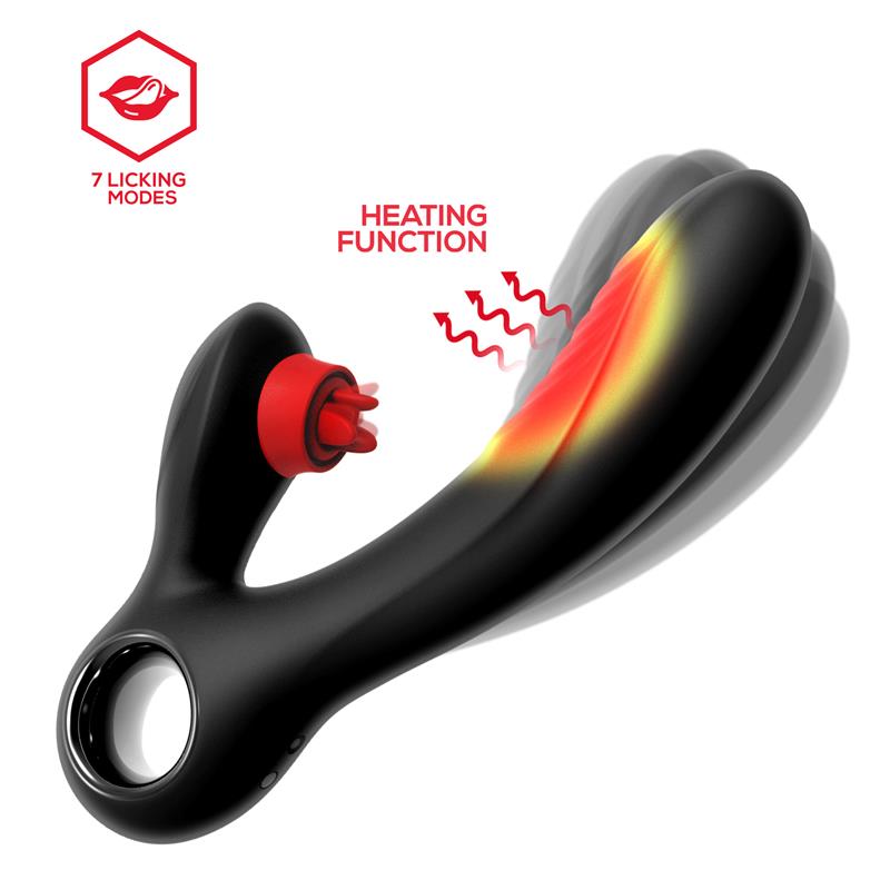 Intoyou vibrador con efecto calor y lengua estimuladora de clítoris "Niza"