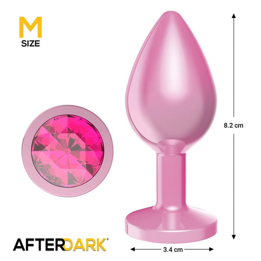 LateToBed Afterdark plug anal anodizado con joya rosa talla M