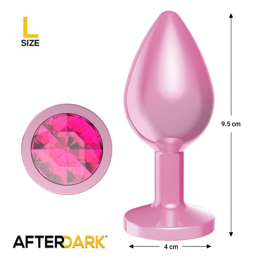 LateToBed Afterdark plug anal anodizado con joya rosa talla L