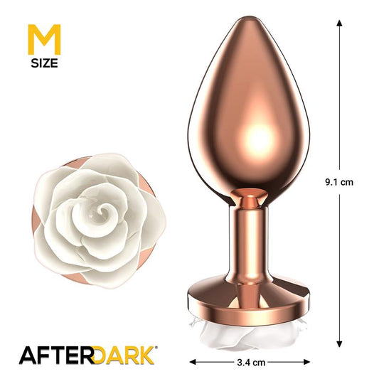 LateToBed Afterdark plug anal con rosa blanca talla M bronzo