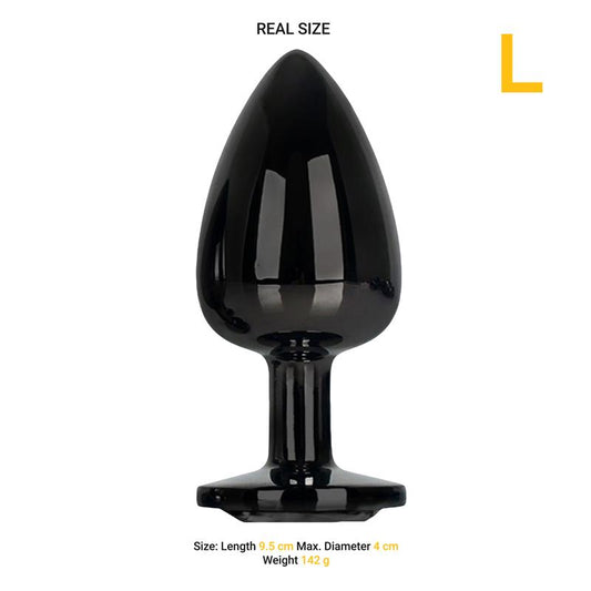 LateToBed Afterdark plug anal con joya negra "Blackgem" talla L