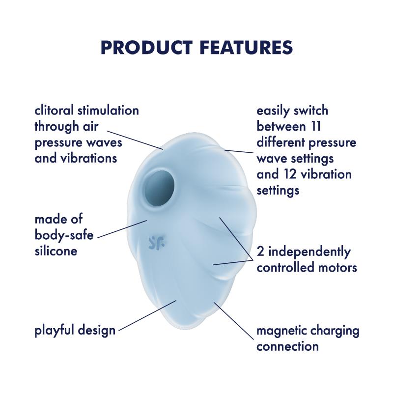 Satisfyer succionador de clítoris con vibración "Cloud Dancer" azul