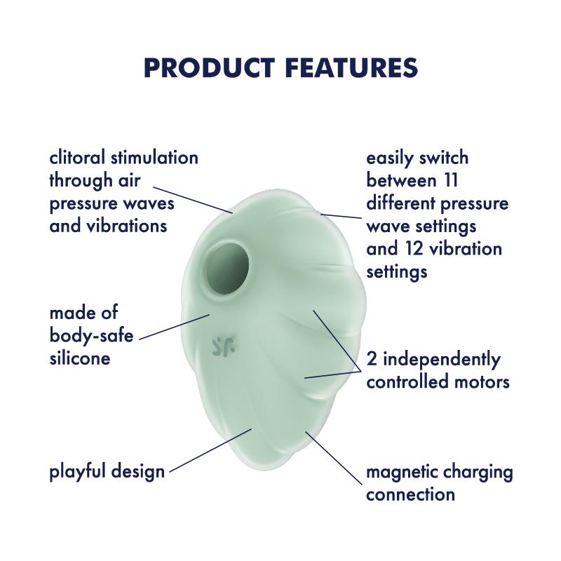 Satisfyer succionador de clítoris con vibración "Cloud Dancer" verde