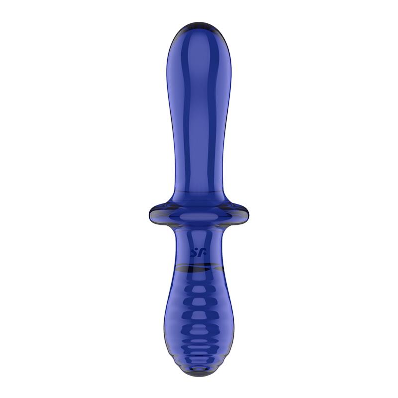 Satisfyer dildo de cristal "Double Crystal" azul