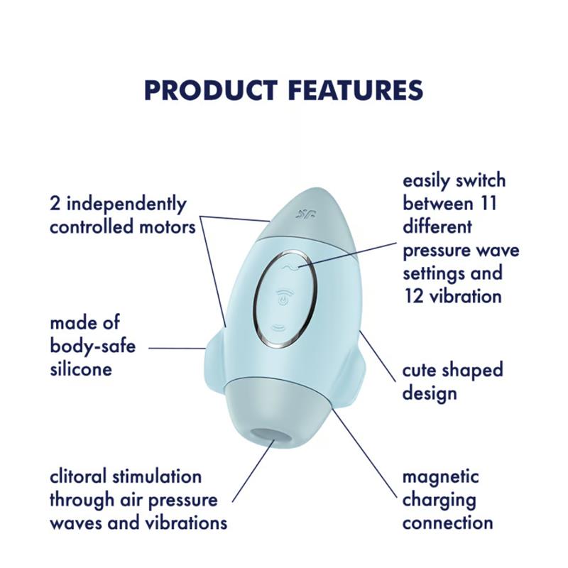 Satisfyer succionador de clítoris con vibración "Mission Control" azul