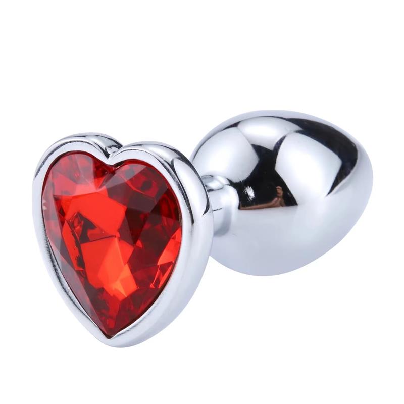 LateToBed Afterdark plug anal con joya roja forma corazón talla L