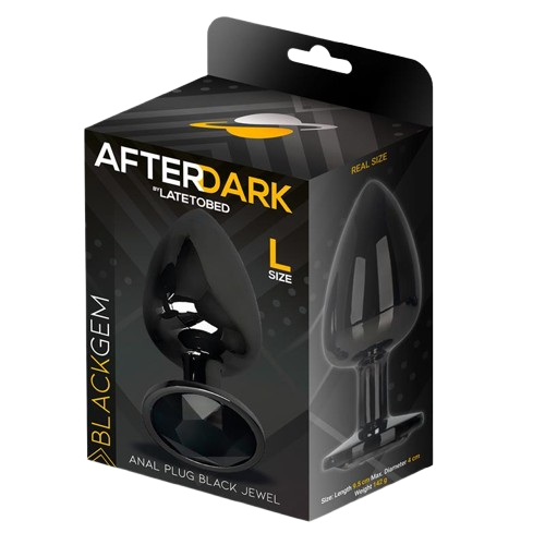 LateToBed Afterdark plug anal con joya negra "Blackgem" talla L