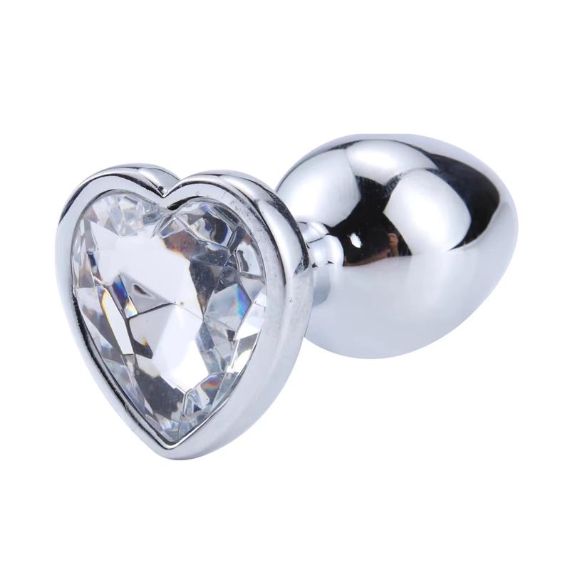 LateToBed Afterdark plug anal con joya blanca forma corazón talla L