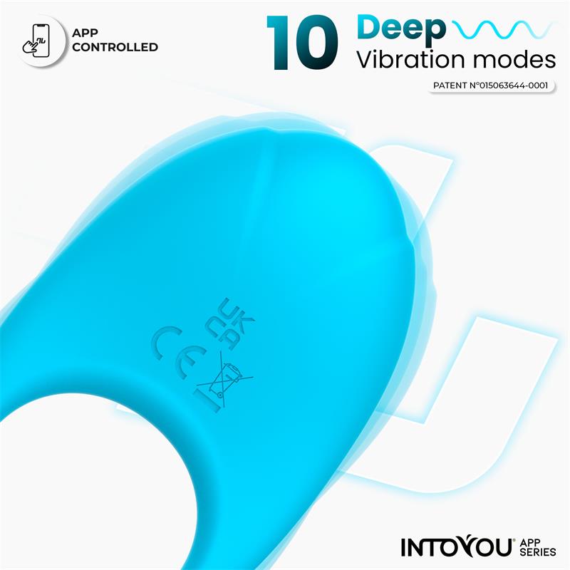 Intoyou anillo vibrador "Ringo" azul (con app)
