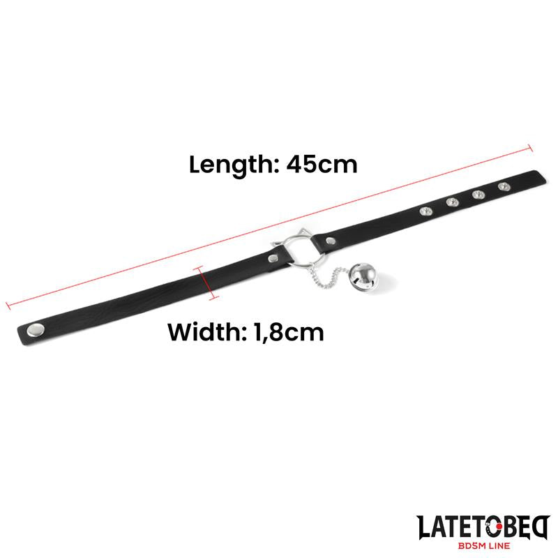 LateToBed "BDSM Line" choker con aro con orejitas y cascabel