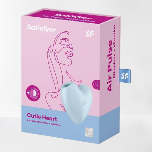 Satisfyer succionador de clítoris con vibración "Cutie Heart" azul