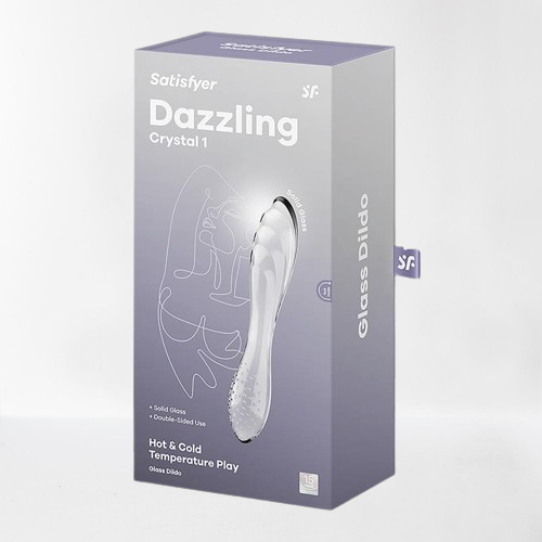 Satisfyer dildo de cristal para el punto G "Dazzling Crystal 1" - Blanco