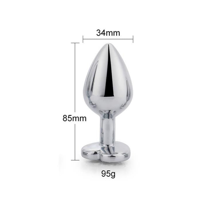 LateToBed Afterdark plug anal con joya blanca forma corazón talla M