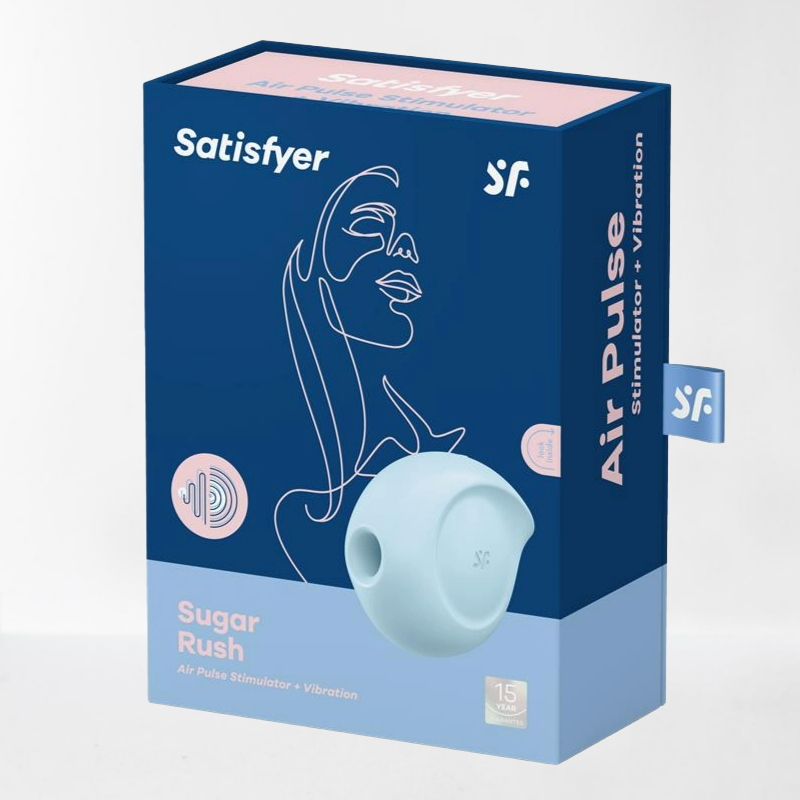 Satisfyer succionador de clítoris con vibración "Sugar Rush" - Azul