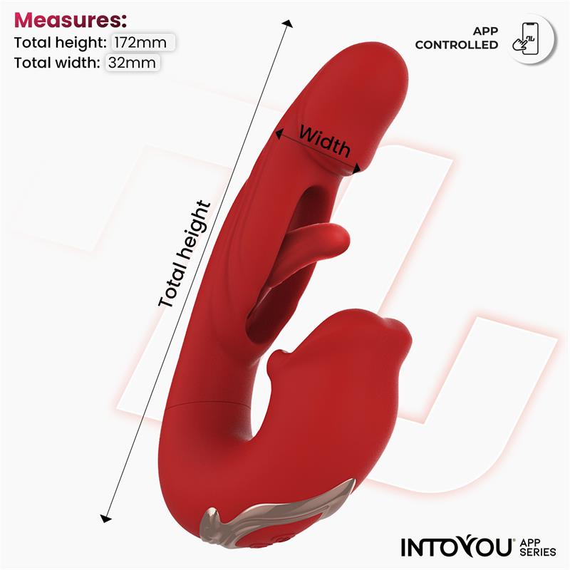Intoyou vibrador con flipping y mordisqueo "Mouty" (con app)