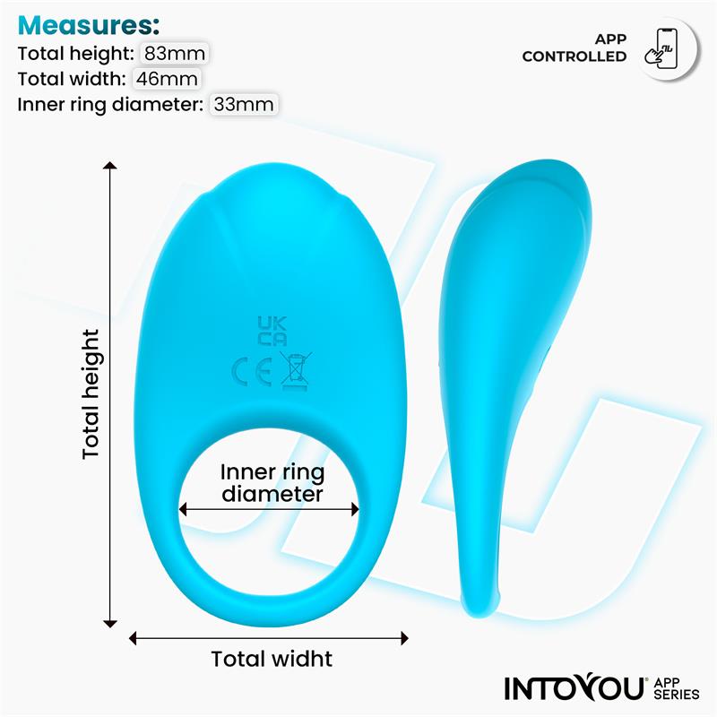Intoyou anillo vibrador "Ringo" azul (con app)