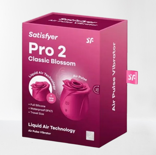 Satisfyer succionador de clítoris con diseño de rosa "Pro 2 Classic Blossom" - Rojo