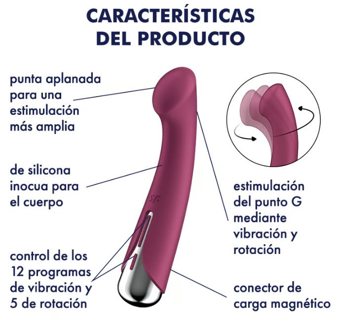 Satisfyer vibrador con rotación "Spinning G-Spot 1" rojo