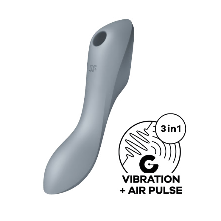 Satisfyer succionador de clítoris con vibración "Curvy Trinity 3" gris