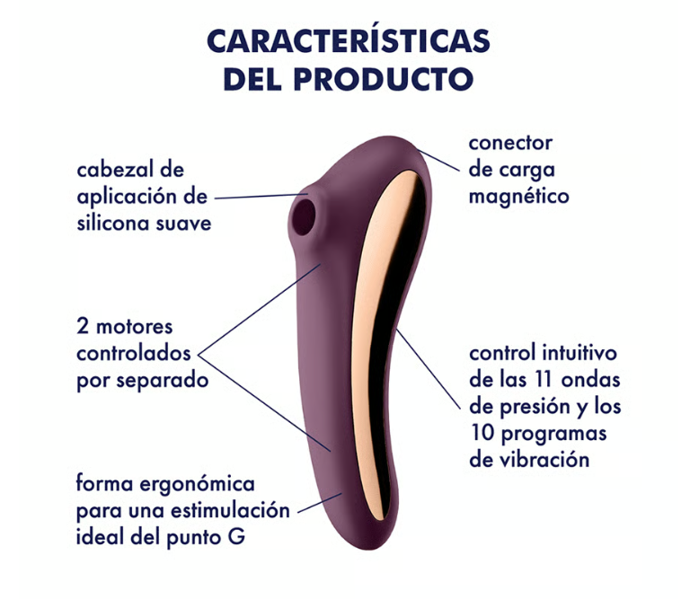 Satisfyer succionador de clítoris con vibración "Dual Kiss" rojo vino