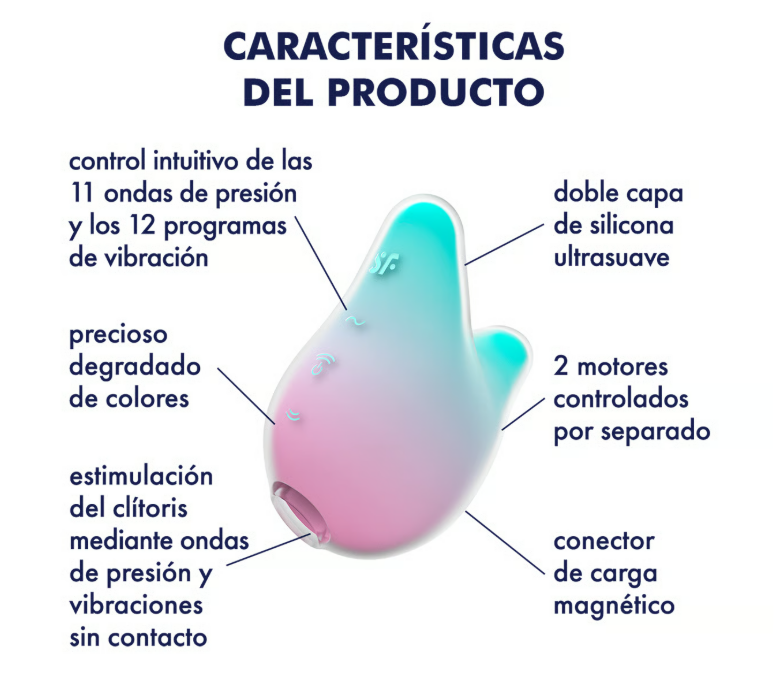 Satisfyer succionador de clítoris con vibración "Mermaid Vibes" menta y rosa