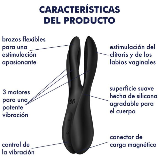 Satisfyer vibrador "Threesome 2" negro