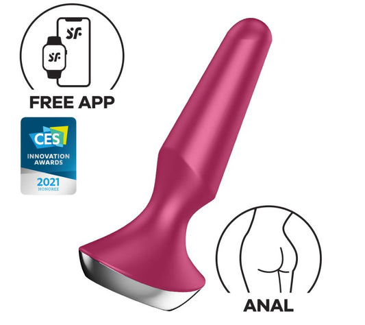 Satisfyer plug anal con vibración "Plug-ilicious 2" lila (con app)