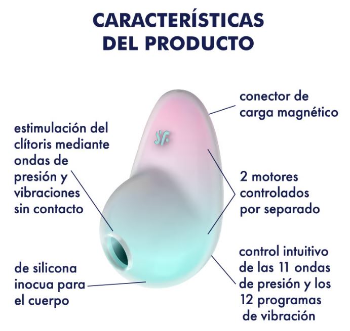 Satisfyer succionador de clítoris con vibración "Pixie Dust" menta/rosa