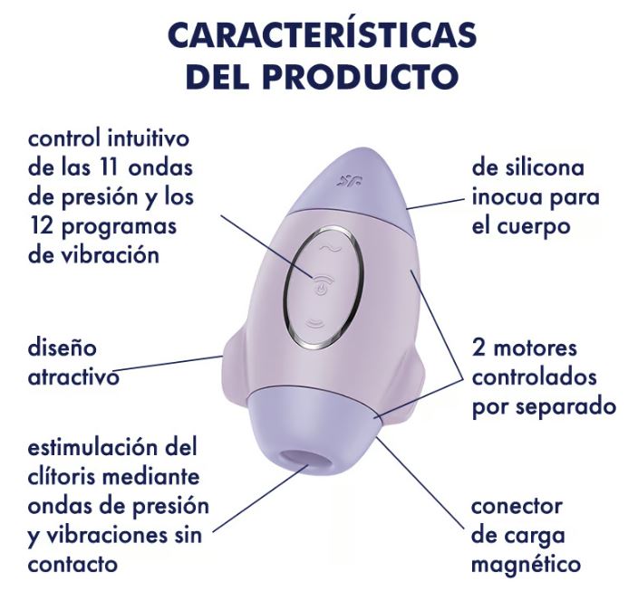Satisfyer succionador de clítoris con vibración "Mission Control" violeta