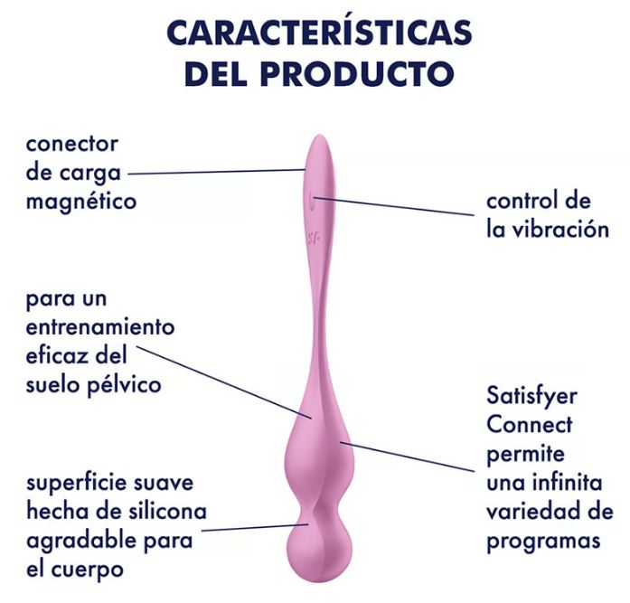 Satisfyer vibrador y bolas Kegel "Love Birds 1" rosa (con app)