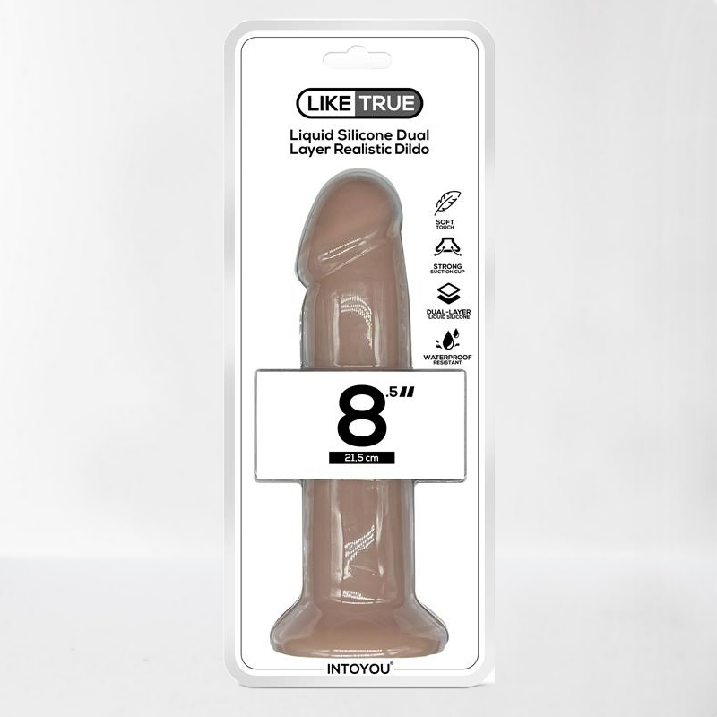 Intoyou LikeTrue dildo hiper realista silicona líquida dual layer 21,5 cm