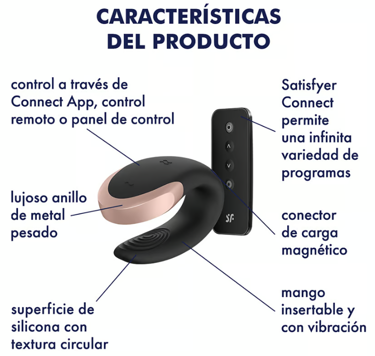 Satisfyer vibrador "Double - Love" edición luxury negro (con app)