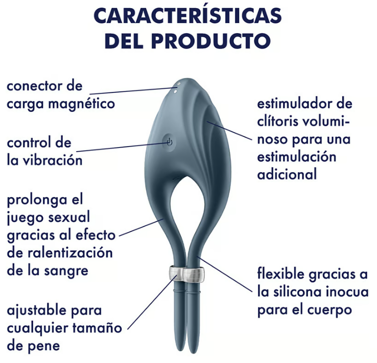 Satisfyer anillo vibrador "Duelist" azul oscuro