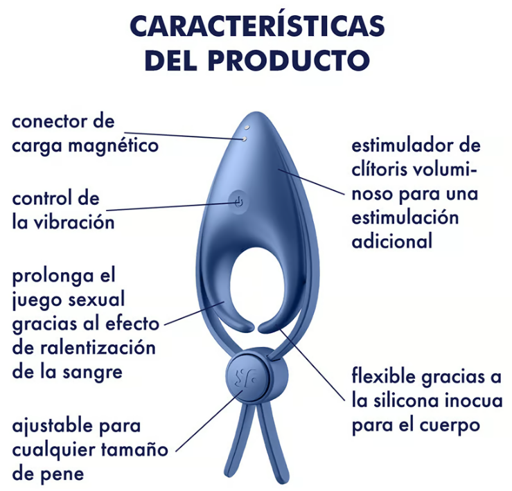 Satisfyer anillo vibrador "Sniper" azul