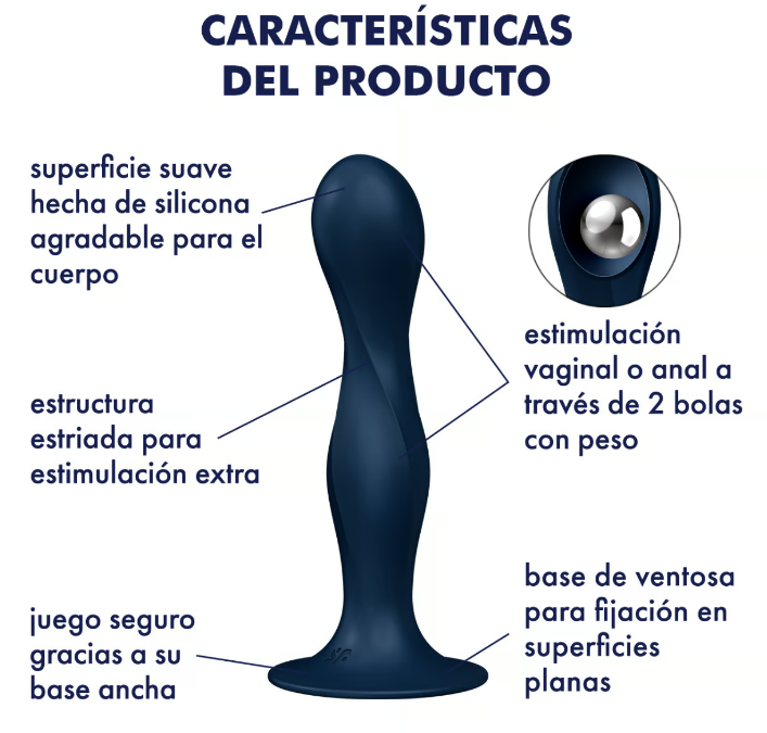 Satisfyer dildo con bolas internas "Double Ball-R" azul