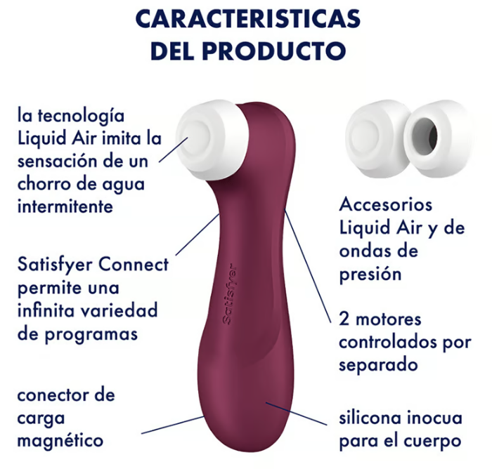 Satisfyer succionador de clítoris con vibración "Pro 2 Gen 3" rojo (con app)