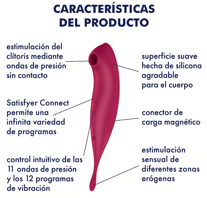 Satisfyer succionador de clítoris con vibración "Twirling Pro" rojo (con app)