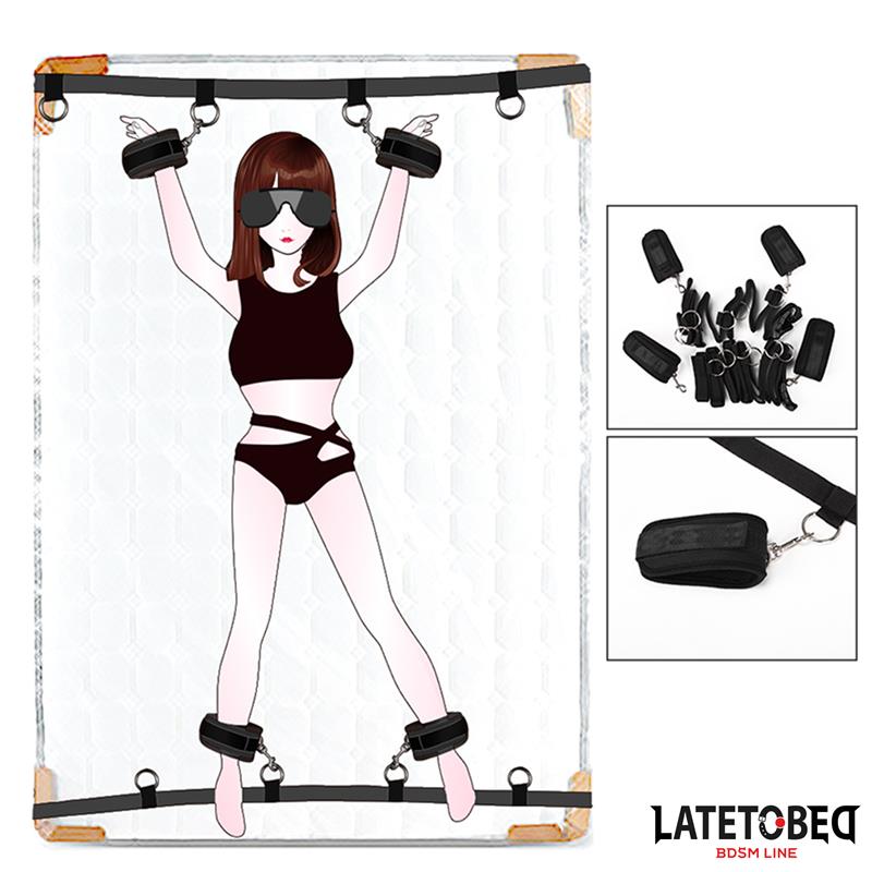 LateToBed "BDSM Line" ataduras para cama con 4 enganches