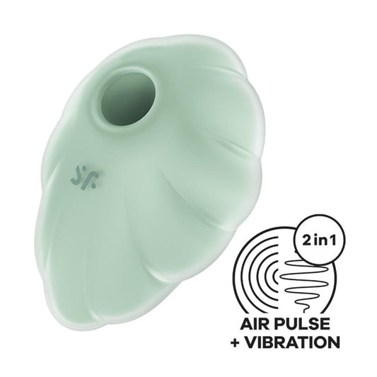 Satisfyer succionador de clítoris con vibración "Cloud Dancer" verde